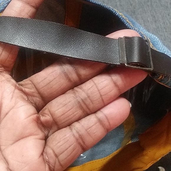 Denim Women's Adjustable Baseball Style Cap w/Butterfly Applique & Gold Accents - Picture 8 of 8